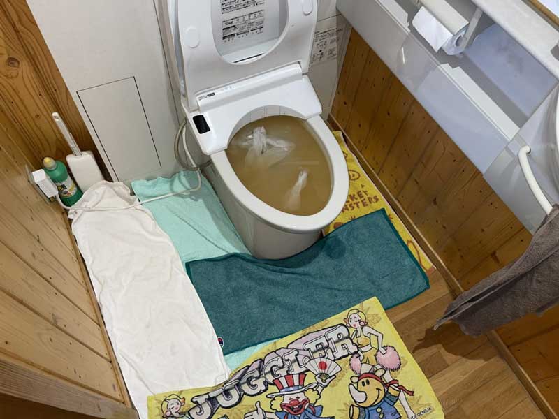 福岡県大野城市でのトイレの詰まり